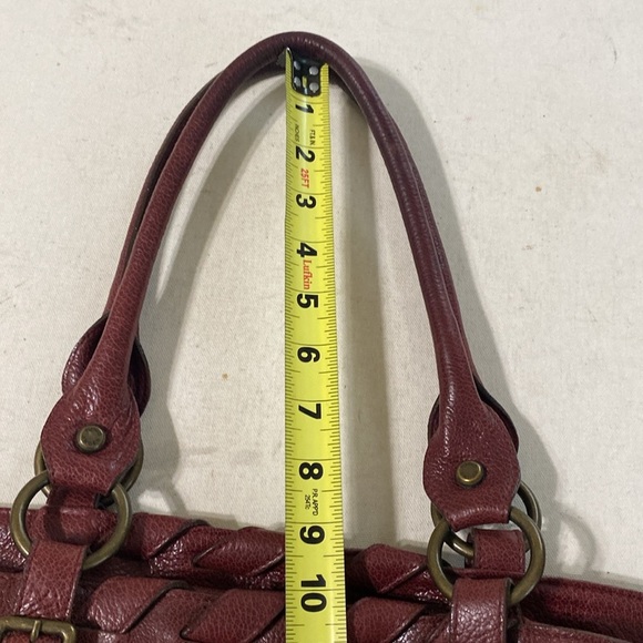Plinio Visona Elegant Burgundy Leather Tote Bag women Large boho Y2K avant-garde - Picture 14 of 15